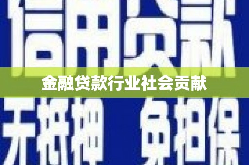 巩留金融贷款行业社会贡献