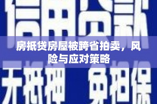 武江房抵贷房屋被跨省拍卖，风险与应对策略