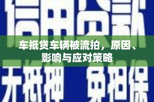 云安车抵贷车辆被流拍，原因、影响与应对策略