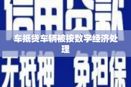分宜车抵贷车辆被按数字经济处理