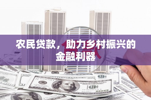 崖州农民贷款，助力乡村振兴的金融利器