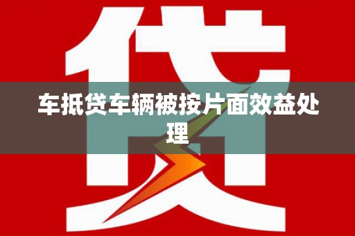 丰滨车抵贷车辆被按片面效益处理