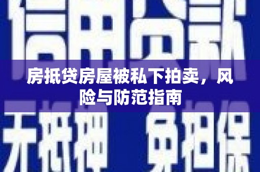 全南房抵贷房屋被私下拍卖，风险与防范指南