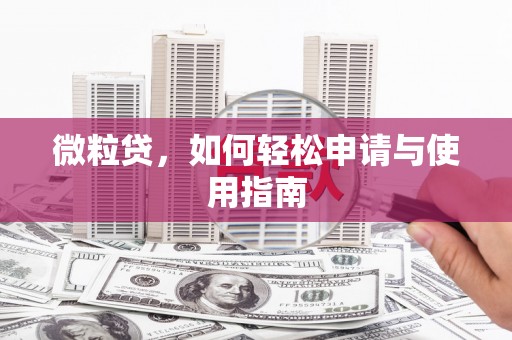 石狮微粒贷，如何轻松申请与使用指南