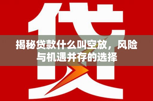 鹤壁揭秘贷款什么叫空放，风险与机遇并存的选择