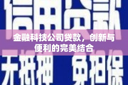 随州金融科技公司贷款，创新与便利的完美结合