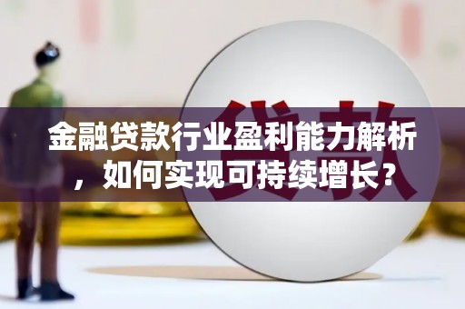 康马金融贷款行业盈利能力解析，如何实现可持续增长？