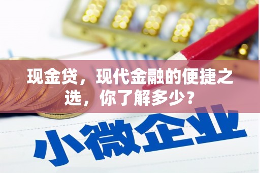 昌宁现金贷，现代金融的便捷之选，你了解多少？