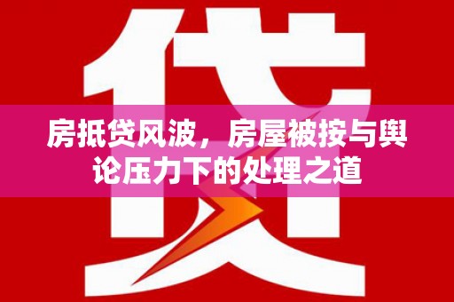 克孜勒苏房抵贷风波，房屋被按与舆论压力下的处理之道