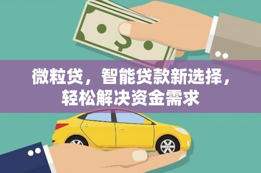 昂昂溪微粒贷，智能贷款新选择，轻松解决资金需求