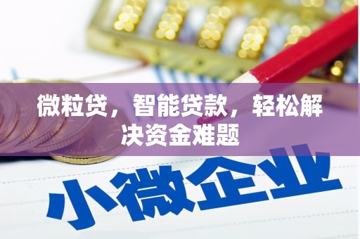 弥陀微粒贷，智能贷款，轻松解决资金难题