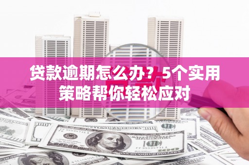 盐埔贷款逾期怎么办？5个实用策略帮你轻松应对