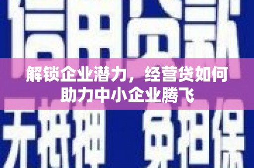孟津解锁企业潜力，经营贷如何助力中小企业腾飞