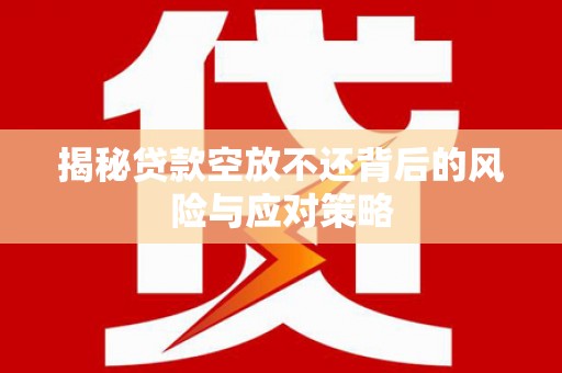 桂平揭秘贷款空放不还背后的风险与应对策略
