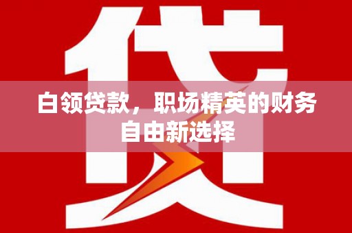 容县白领贷款，职场精英的财务自由新选择