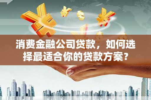 弥渡消费金融公司贷款，如何选择最适合你的贷款方案？