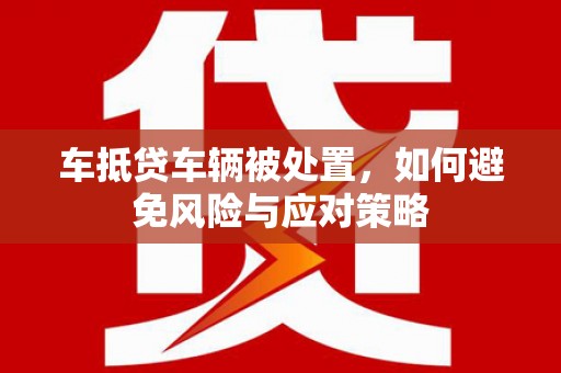 大树车抵贷车辆被处置，如何避免风险与应对策略