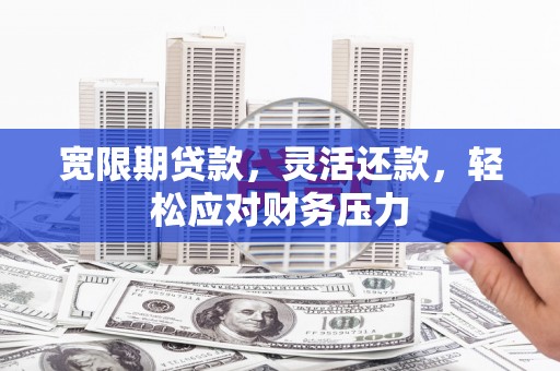 麻章宽限期贷款，灵活还款，轻松应对财务压力