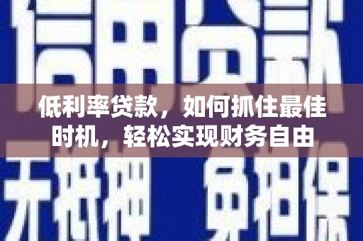 霞山低利率贷款，如何抓住最佳时机，轻松实现财务自由