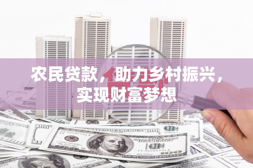 湖西农民贷款，助力乡村振兴，实现财富梦想
