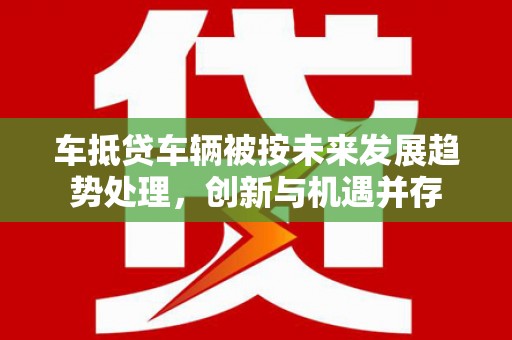 泰顺车抵贷车辆被按未来发展趋势处理，创新与机遇并存