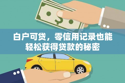 信阳白户可贷，零信用记录也能轻松获得贷款的秘密