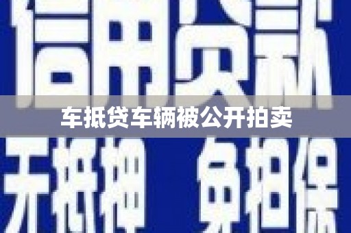 武侯车抵贷车辆被公开拍卖