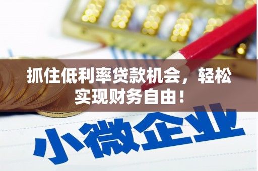 雨花抓住低利率贷款机会，轻松实现财务自由！