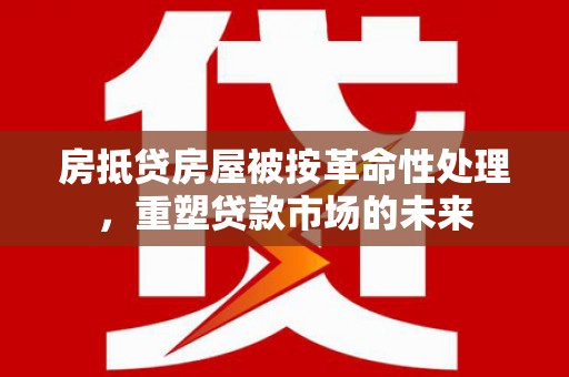 濮阳房抵贷房屋被按革命性处理，重塑贷款市场的未来