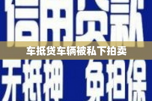 苏尼特左旗车抵贷车辆被私下拍卖