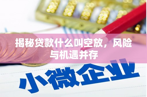 河南揭秘贷款什么叫空放，风险与机遇并存