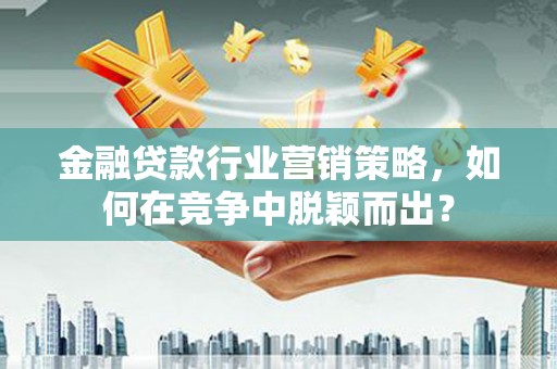 赤城金融贷款行业营销策略，如何在竞争中脱颖而出？