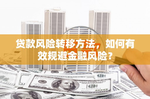 黄南贷款风险转移方法，如何有效规避金融风险？