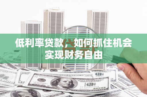 新疆低利率贷款，如何抓住机会实现财务自由
