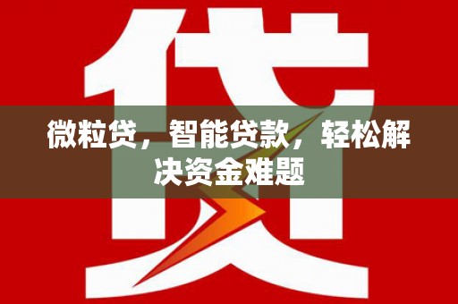 长寿微粒贷，智能贷款，轻松解决资金难题