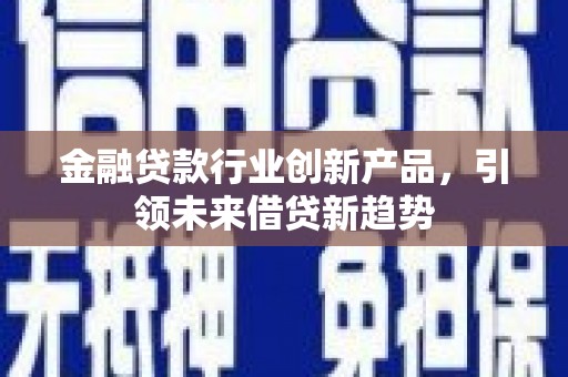 新密金融贷款行业创新产品，引领未来借贷新趋势