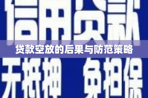 大湖贷款空放的后果与防范策略