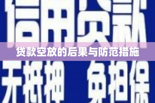 岷县贷款空放的后果与防范措施